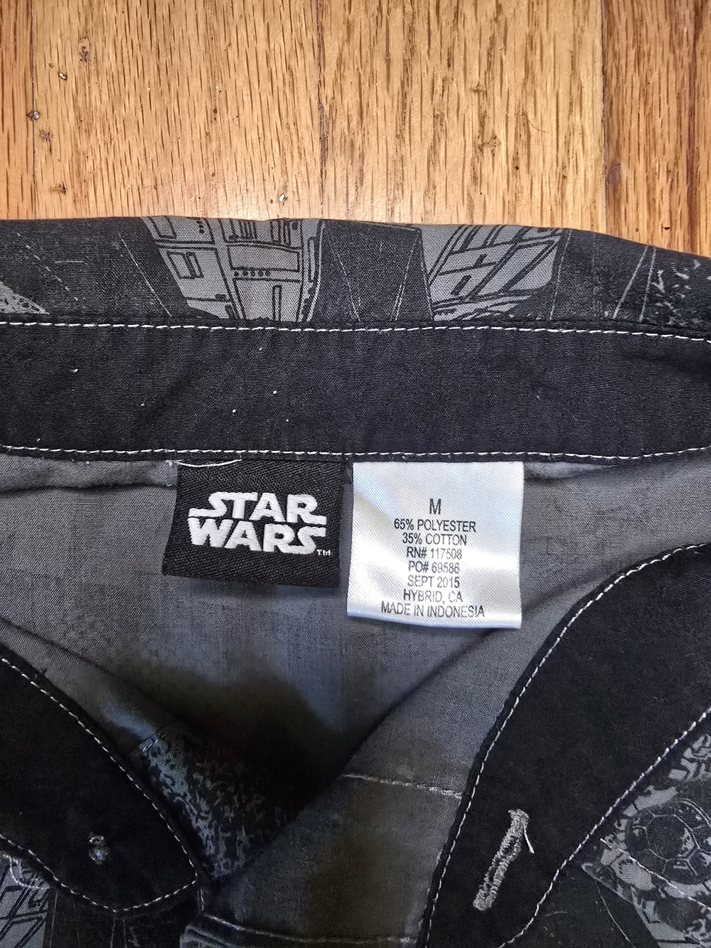 Star Wars Imperial Force Men's Medium Button Front Shirt Darth Vader Death Star - Picture 3 of 3